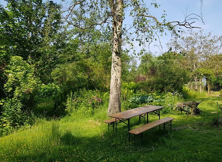 Cozy interior of Cottage in Kortenhoef, North Holland, with French doors.