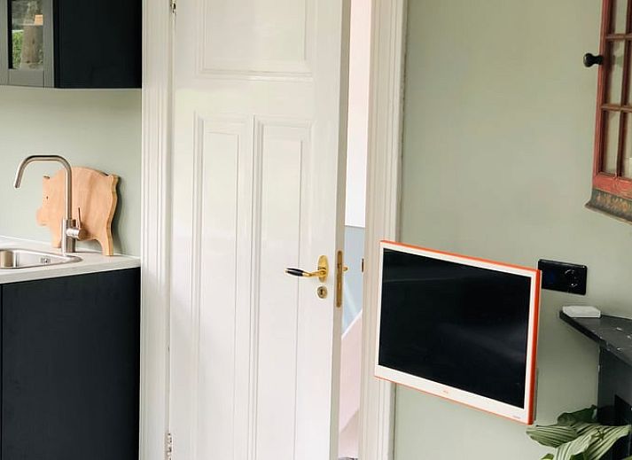 Artful dining area in Holiday home in Amsterdam, unique decorations in vacation home North Holland.