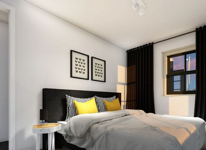 Charmante gevels van vakantiehuizen bij RESORT POORT VAN AMSTERDAM, Uitdam, met fiets- en parkeermogelijkheden.