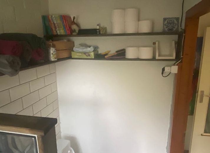 Vorgarten des Huisje in Nutter, Ferienhaus in Nutter, Twente, mit natuerlicher Vegetation.