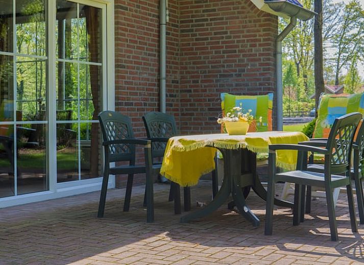 Gemuetliche Terrasse im Ferienhaus in Nutter, Twente, ideal fuer einen entspannten Aufenthalt in Overijssel.