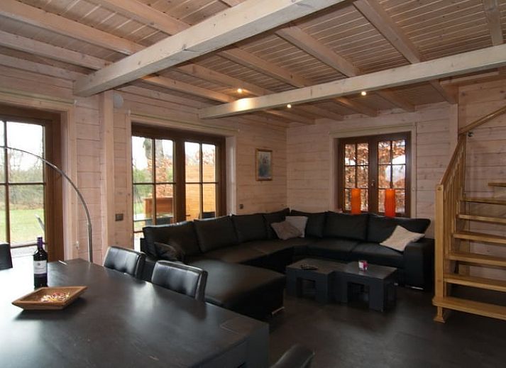 Atmospheric evening lighting of Holiday home in Den Ham, Twente, Overijssel.