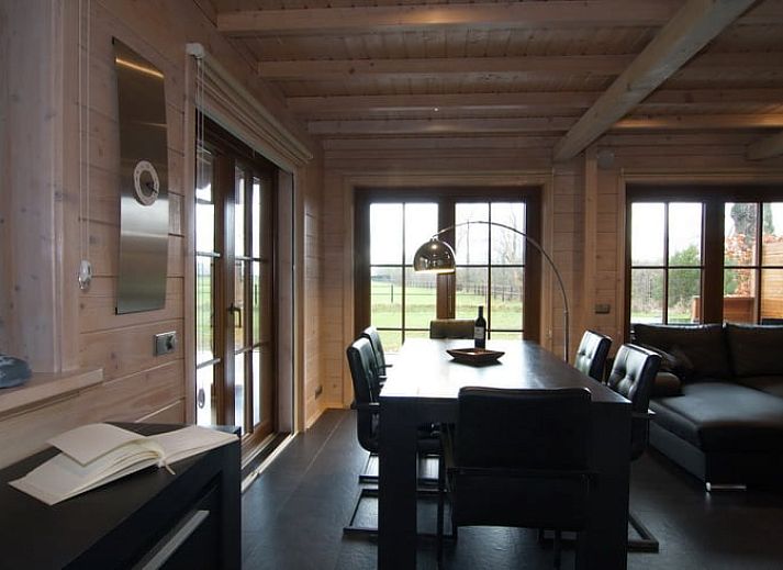 Atmospheric evening lighting of Holiday home in Den Ham, Twente, Overijssel.