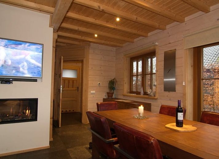 Atmospheric evening lighting of Holiday home in Den Ham, Twente, Overijssel.