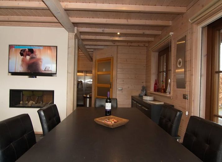 Atmospheric evening lighting of Holiday home in Den Ham, Twente, Overijssel.