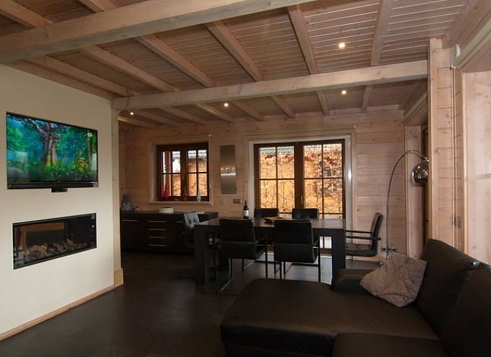 Atmospheric evening lighting of Holiday home in Den Ham, Twente, Overijssel.