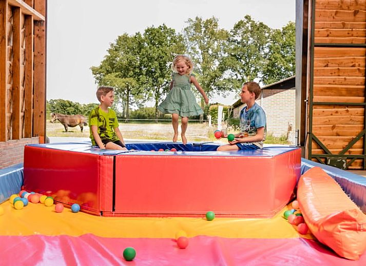 Cozy bedstead in Cottage in Den Ham, vacation home in Twente, Overijssel, with wooden finish and comfortable bed.