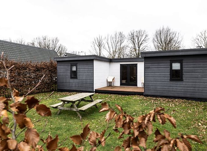Gezellige woonkamer in Vakantiehuis in Den Ham, Twente, Overijssel met comfortabele zitplaatsen en veel natuurlijk licht.