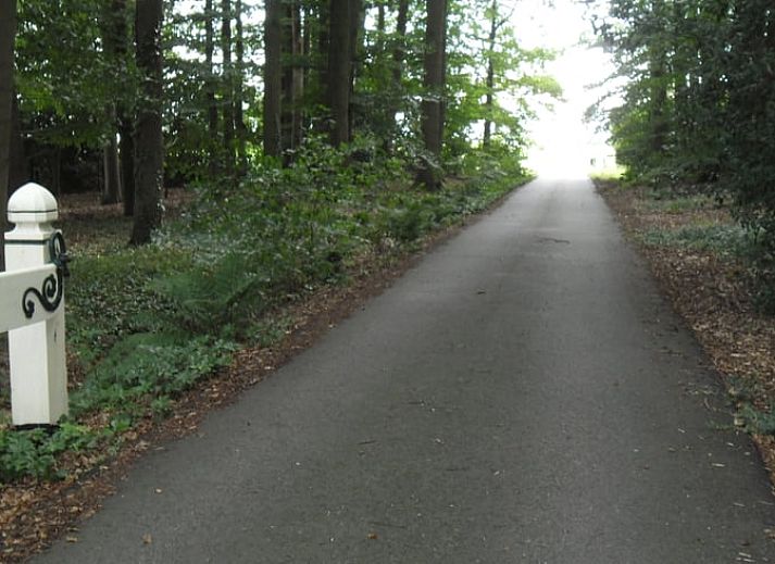 Cozy bedroom in Cottage in De Lutte in Twente, Overijssel, with rustic wooden furniture and atmospheric lighting.