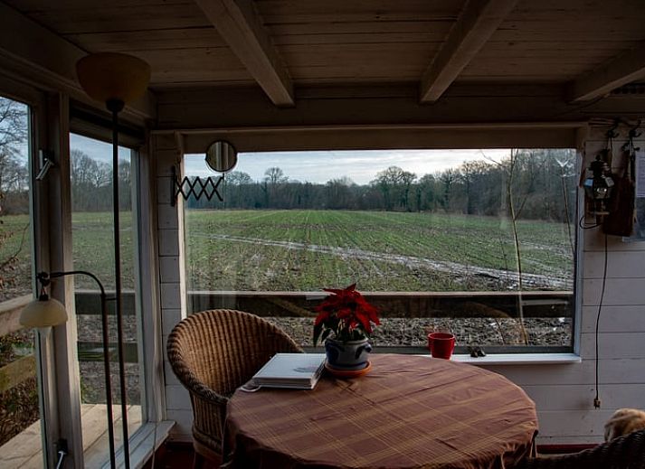 Ferienhaus in De Lutte in Twente, charmantes Holzhaus auf erhoehter Terrasse inmitten der Natur in Overijssel.