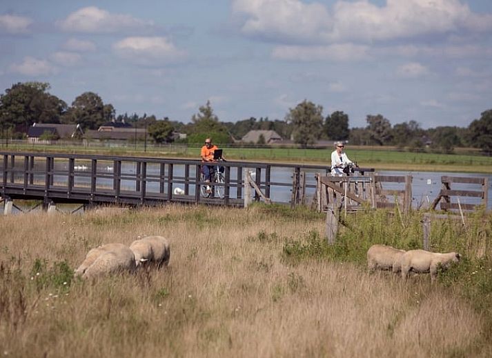 Moderne keuken en woonkamer in Vakantiehuis in Wierden, perfect voor een comfortabel verblijf in Twente, Overijssel.