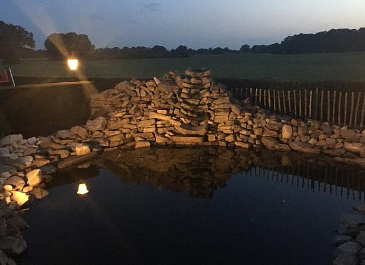Gezellig terras met uitzicht bij Huisje in Vasse, vakantieaccommodatie in Twente, Overijssel.