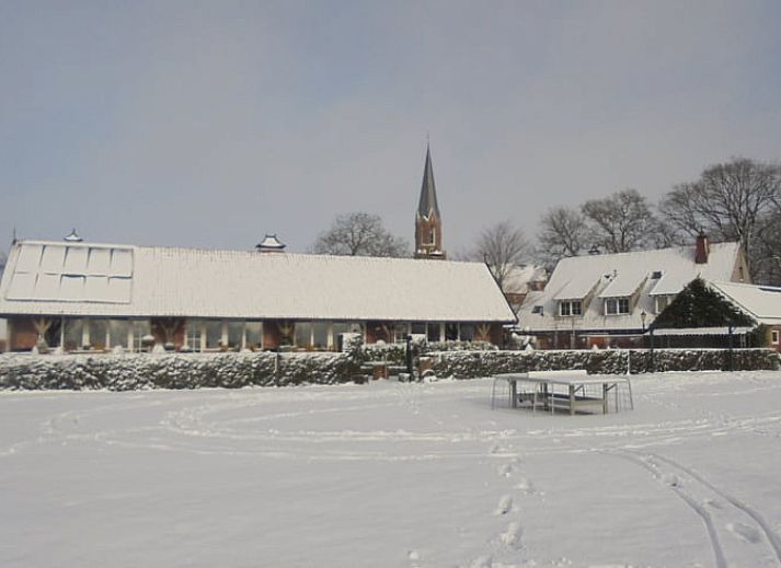 Gezellig terras met uitzicht bij Huisje in Vasse, vakantieaccommodatie in Twente, Overijssel.