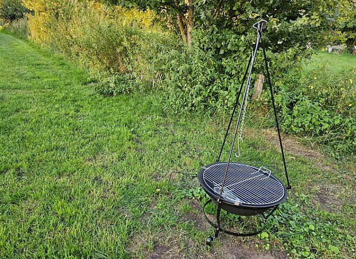 Back of Holiday Home in Overdinkel, Twente, overlooking vast meadows.
