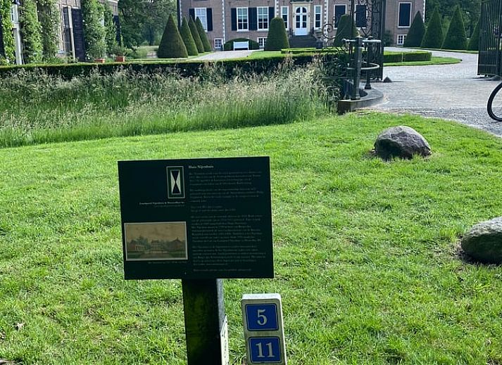 Front of Holiday home in Ambt Delden, Twente, with brick facade in Overijssel.