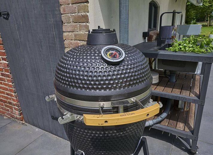 Strakke keuken van The Green Getaway vakantiehuis in Haaksbergen, Twente met moderne apparatuur.