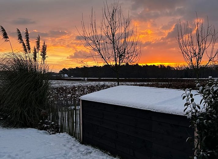 Rustikales Ferienhaus in Haaksbergen, Twente, umgeben von ueppiger Natur und einem gemuetlichen Garten fuer einen entspannten Aufenthalt.
