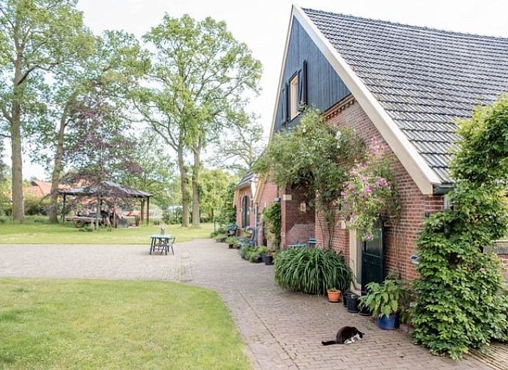 Charmant vakantiehuisje in Diepenheim, Twente met groene omgeving en traditionele architectuur.