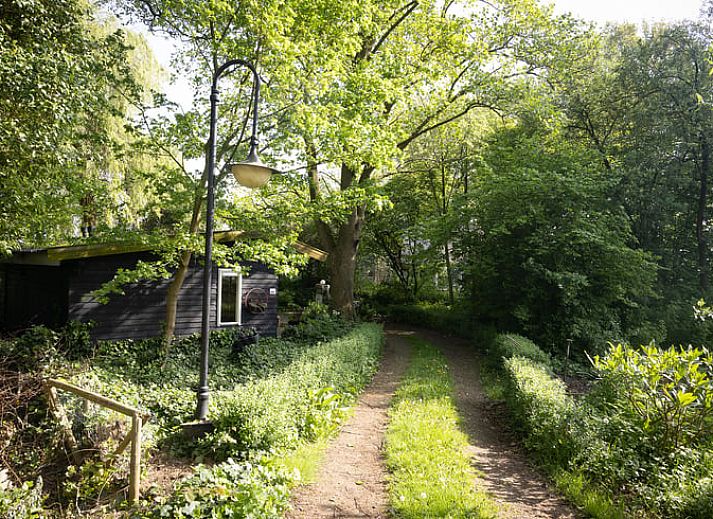 Unieke decoraties in de tuin van vakantiehuisje in Westerhaar-Vriezenveensewijk, Twente, Overijssel.