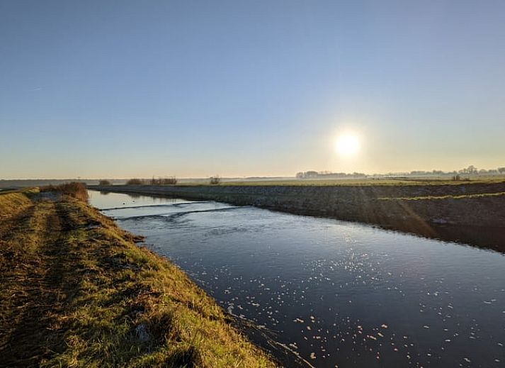 Dining table with flowers in Holiday home in Markelo, Hof van Twente overlooking the countryside.