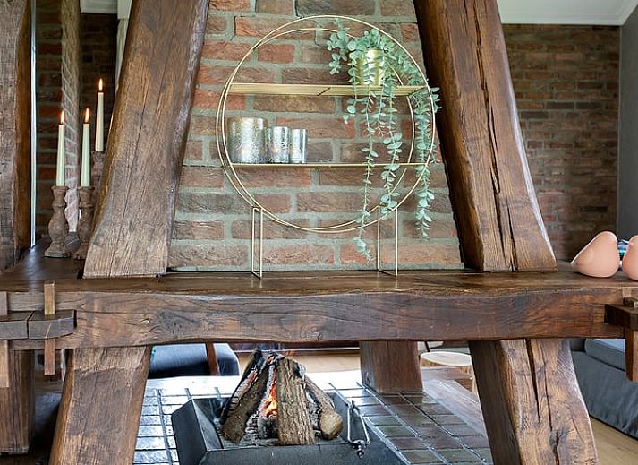 Cozy kitchen in Holiday home in Markelo, Twente, with rustic wooden elements and modern design for a relaxing stay.