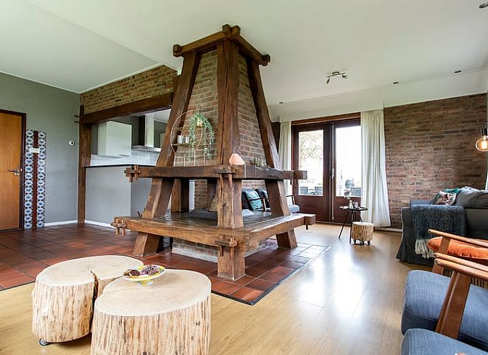 Cozy kitchen in Holiday home in Markelo, Twente, with rustic wooden elements and modern design for a relaxing stay.