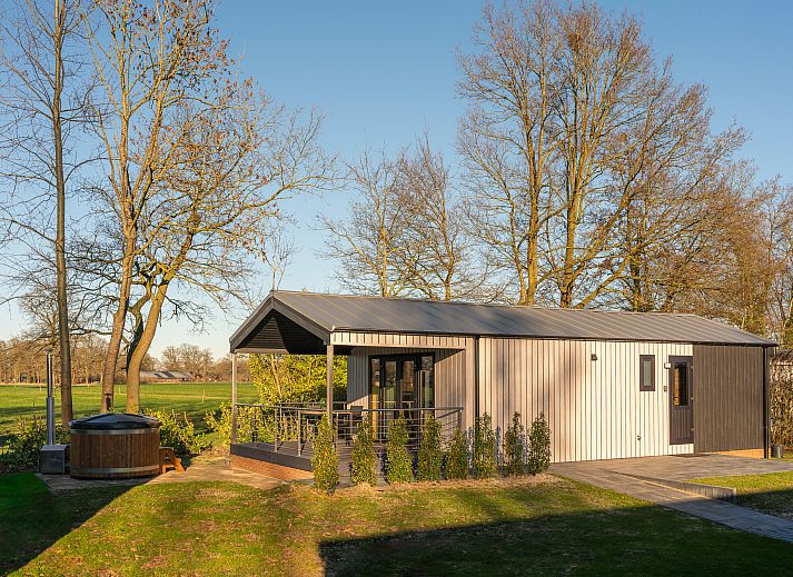 Guest house 523112 • Holiday property Twente • Terras lodge met sauna en hottub 