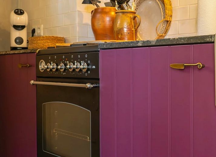 Cozy indoor area of Holiday cottage in Denekamp, Twente, with flowers on the table, ideal place for relaxing moments.