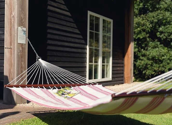 Prachtig uitzicht op Huisje in Notter, vakantiehuis in het groene landschap van Twente, Overijssel.
