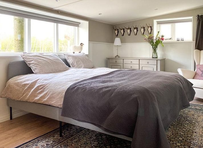 Terrasse von Cottage in Losser, Ferienhaus in Overijssel mit Blick auf die Wiese.