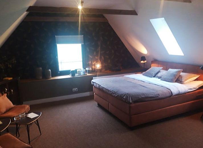 Rustikales Ferienhaus 'Huisje in Losser' umgeben von gruenen Wiesen und waldreicher Natur in Twente, Overijssel.