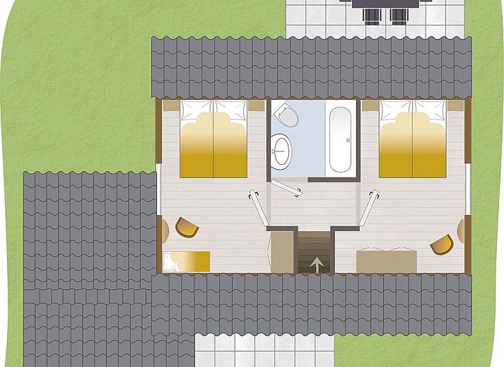 Luxury bathroom with sauna in Boshuus Wellness vacation home, Deurningen, Twente.