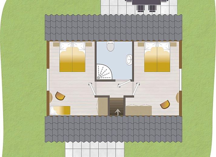 Modern kitchen and dining area in Boshuus Comfort Plus vacation home in Deurningen, Twente, ideal for family dinners.