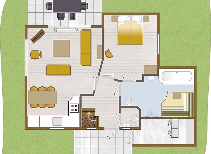 Prive sauna en luxe badkamer in Boshuus XL Wellness vakantieaccommodatie in Deurningen, Twente, Overijssel.