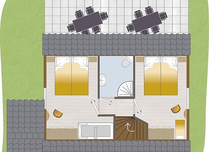 Luxurioeses Badezimmer mit Sauna im Familiehuus, Ferienhaus in Deurningen, Twente.