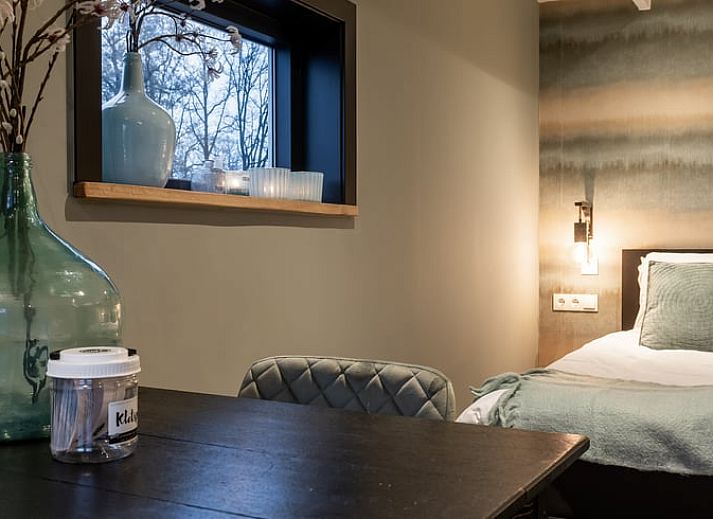 Uitzicht op grazende koeien vanuit Vakantiehuisje in Agelo, omgeven door de rustgevende natuur van Twente, Overijssel.