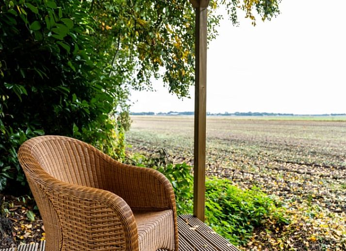Panoramisch uitzicht op het landschap vanuit vakantiehuis in Vroomshoop, Twente.