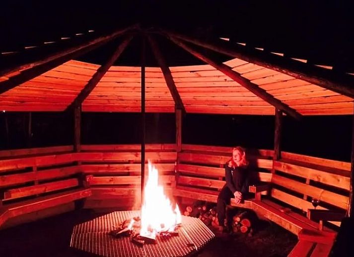 Panoramisch uitzicht op het landschap vanuit vakantiehuis in Vroomshoop, Twente.
