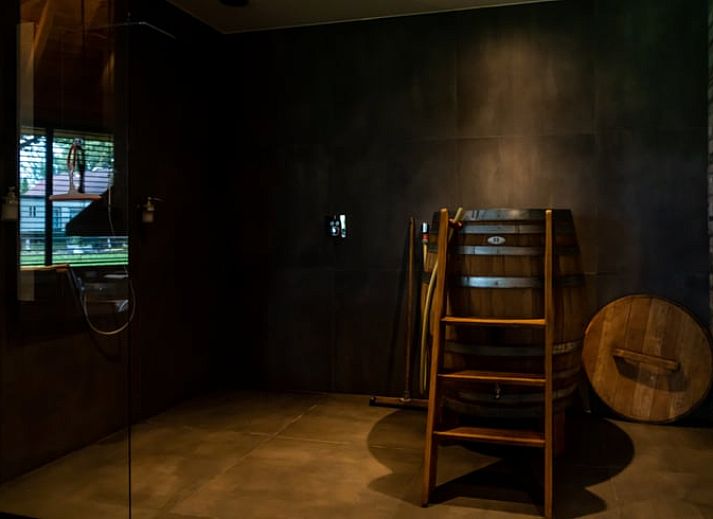 Panoramisch uitzicht op het landschap vanuit vakantiehuis in Vroomshoop, Twente.