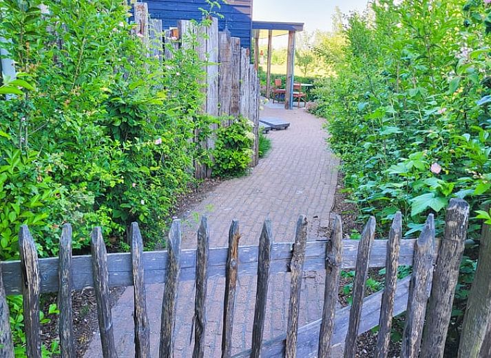 Gezellige veranda bij Vakantiehuisje in Bornerbroek, Twente, Overijssel met comfortabele stoelen.