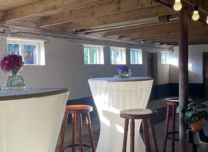 Geniessen Sie die laendliche Umgebung im Huisje in Langeveen, einem Ferienhaus in Twente, Overijssel, mit Kindern und einem Pony auf einem sonnigen Weg.