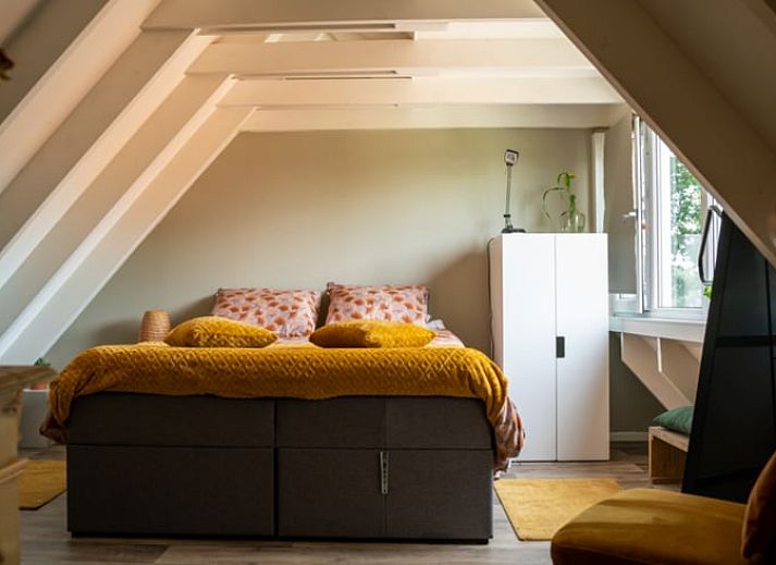 Veranda mit Blick auf die Felder im Ferienhaus in Broekland, Salland, Overijssel.