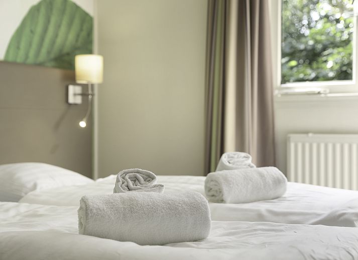 Heller Wohnraum mit grossen Fenstern in Twenhaarsveld 2-Bett-Bungalow 2L, Holten, Salland.