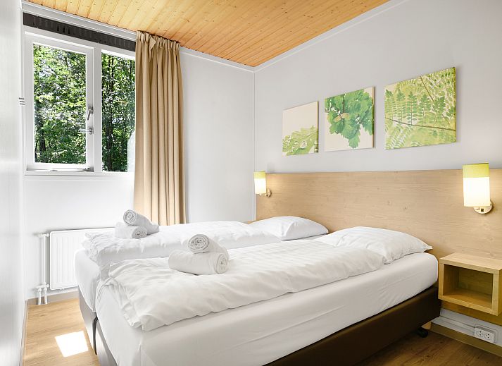 Comfortabele slaapkamer in 6-persoons bungalow Twenhaarsveld in Holten, Overijssel.