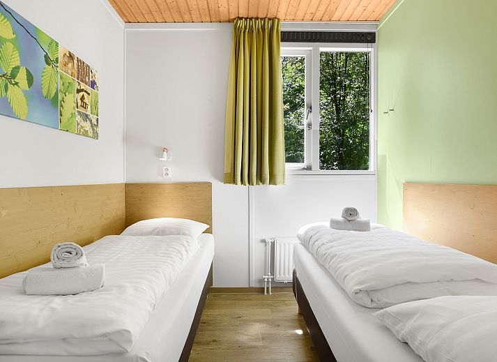 Comfortabele slaapkamer in 6-persoons bungalow Twenhaarsveld in Holten, Overijssel.