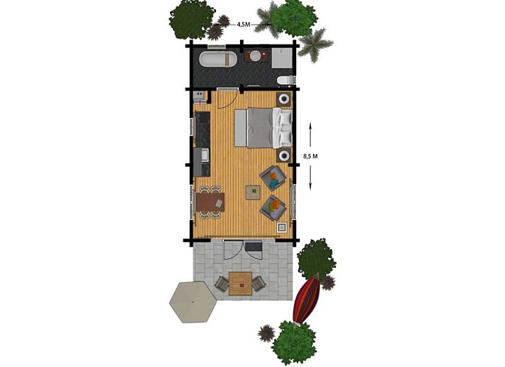 Unterkunft 5302161 - Ferienhaus Salland - Romantic Lodge met hottub&bad