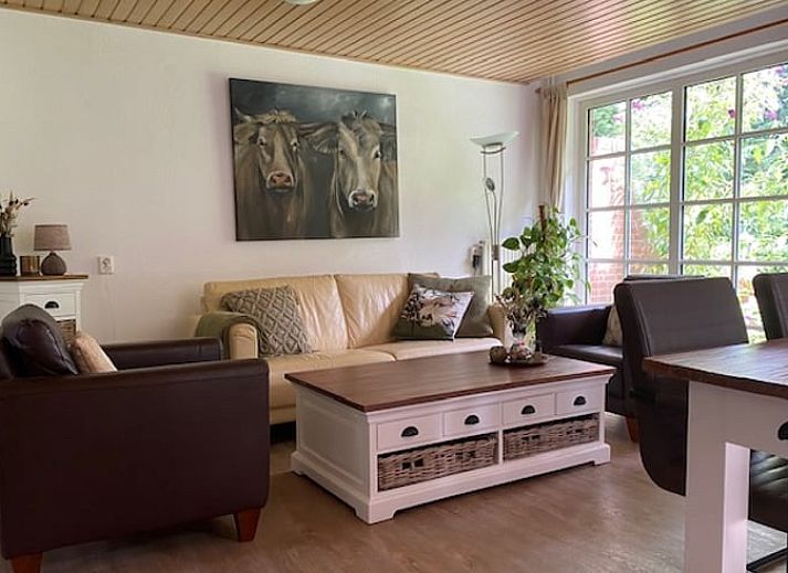 Gemuetliches Ferienhaus in Holten, Salland, umgeben von verschneiter Natur in Overijssel, ideal fuer einen Winterurlaub.