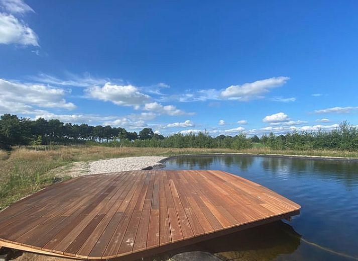 Cozy sitting area on terrace of cottage in Wijhe, Salland, Overijssel.