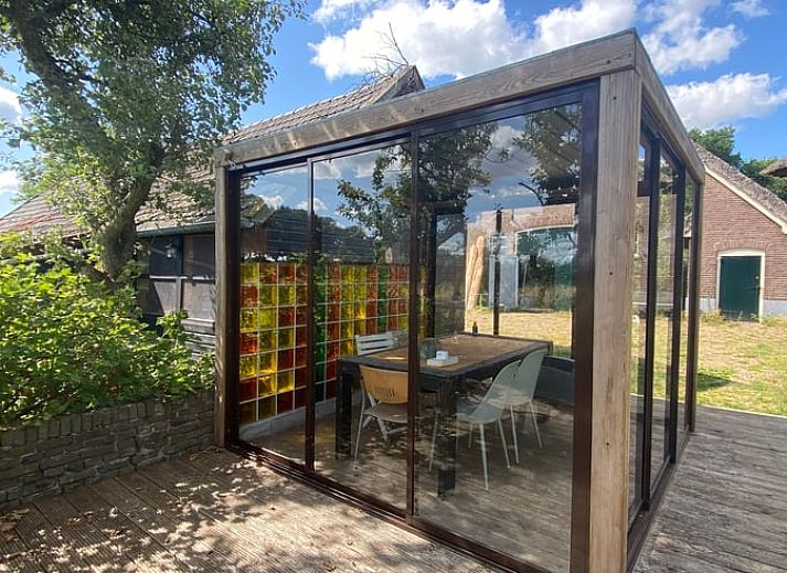 Barbecue on terrace with view at Holiday home in Wijhe, Salland, Overijssel.