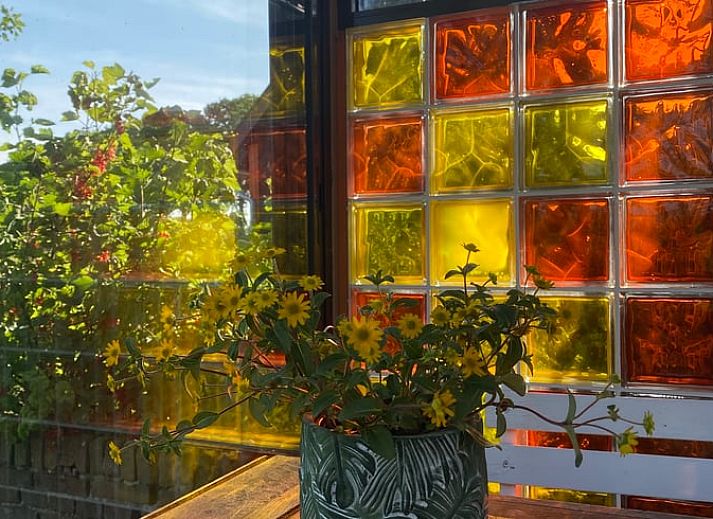 Barbecue on terrace with view at Holiday home in Wijhe, Salland, Overijssel.